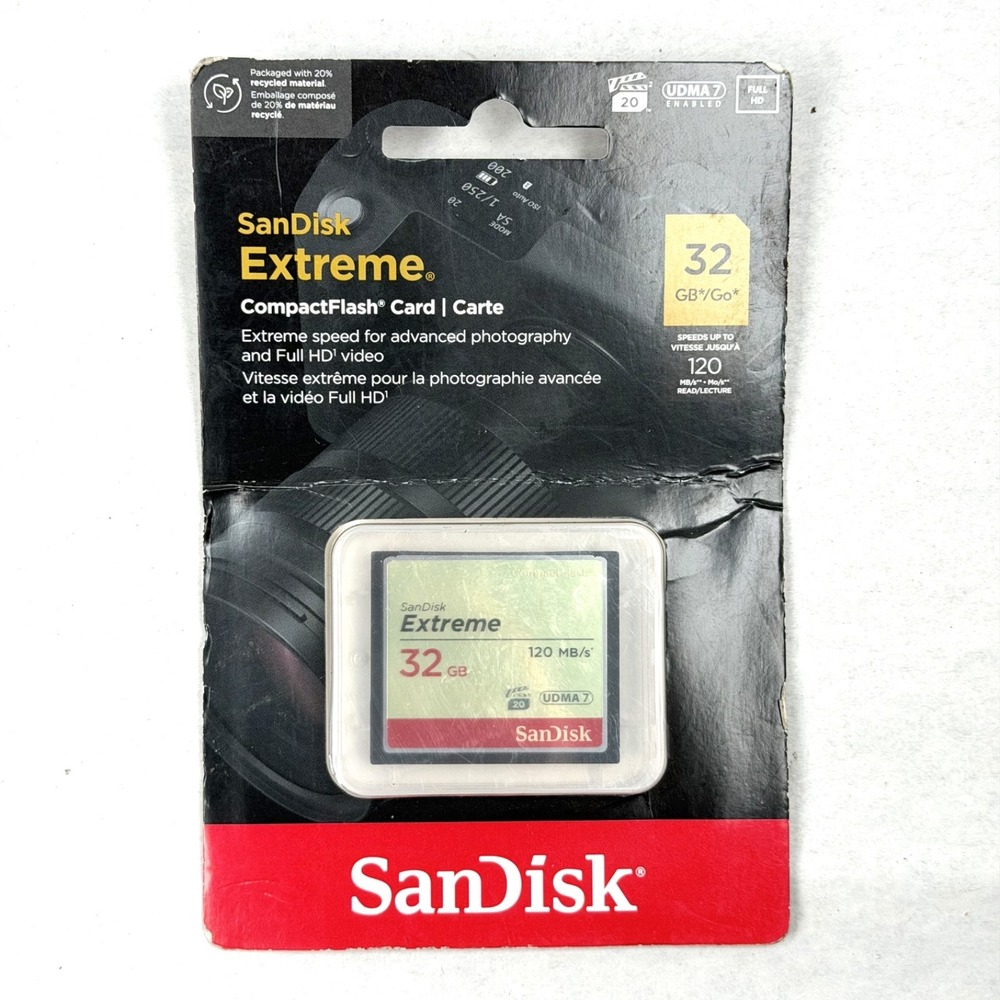 SanDisk Extreme 32GB CompactFlash Card 120MB/s 800X UDMA7 Full HD Video / NEW